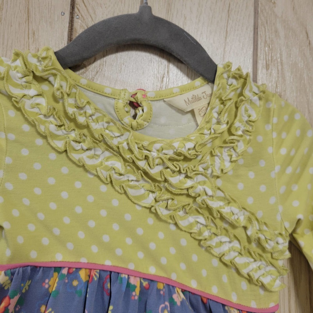 Matilda Jane Floral Polka Dot Ruffled Dress 6-12M - Picture 3 of 4